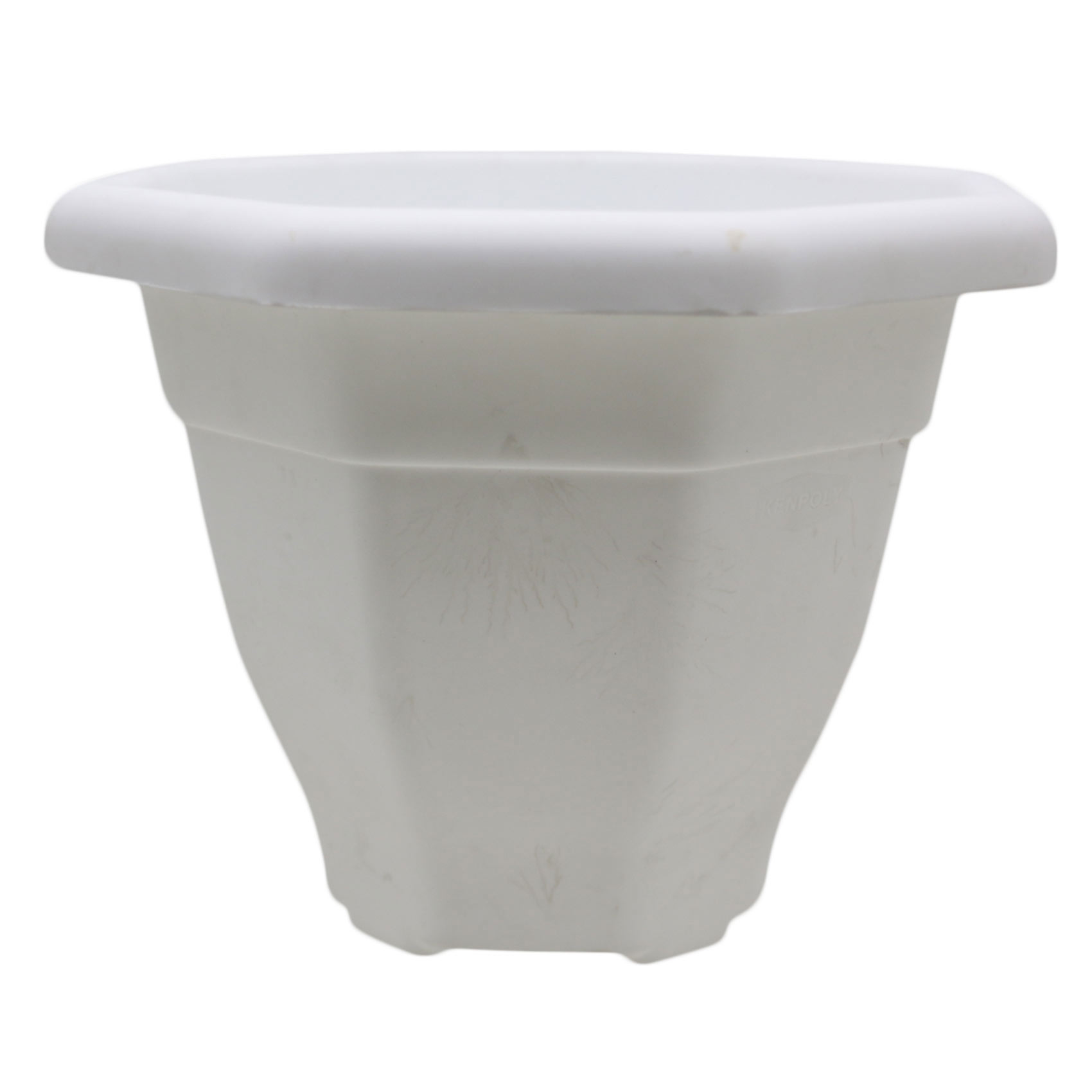 KENPOLY PLANTER NO.1 WITH DISH WHT