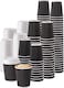 Lavish 8 Oz. Black Disposable Ripple Insulated Coffee Cup, 500 Pcs With White Lids