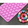 55 Hole Heart Shape Love Candy Silicone Decorating Mold Ice Cube Tray Silicone Chocolate Sugar Paste Tool Cookie Muffin Baking Pan, Pink
