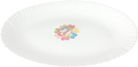 Royalford Opal Ware Spin 14&quot; Oval Plate - White [Rf4531]