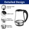 Nikai Electric Kettle 1.7 Liter, 2200W, Pot Glass, NK323G (6 Months Warranty)