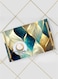 Lowha Decorative Acrylic Serving Tray With Gold Metal Handles And Abstract Marble Design 20x30 cm