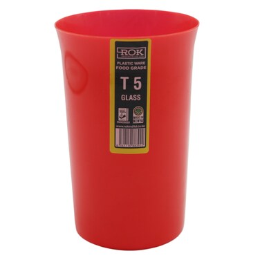 Rok T5 Plastic Glass 350ml Red
