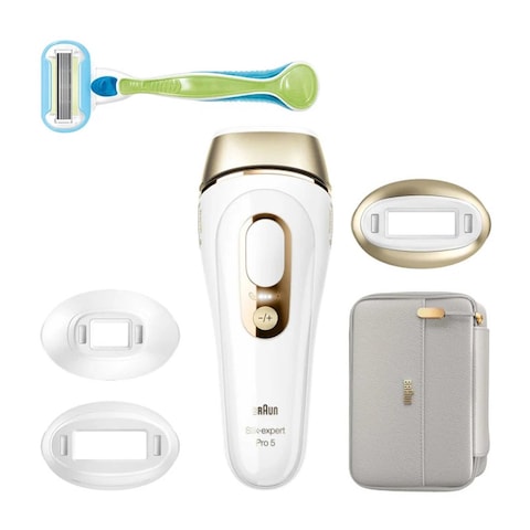 Braun IPL Silk Expert Pro 5 Light Hair Removal Device - White/Gold - PL5257