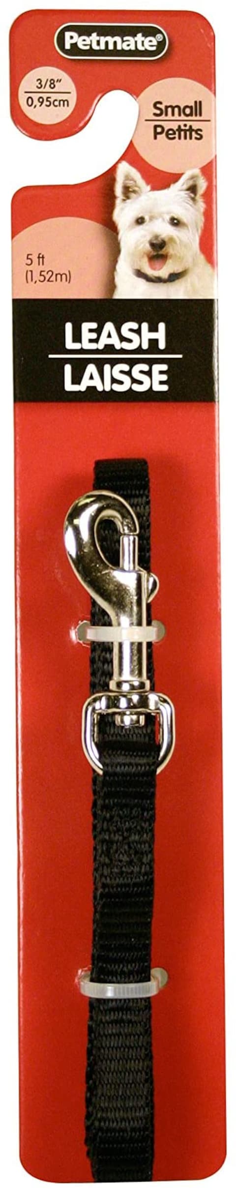 Petmate Aspen Pet Nylon Dog Lead 3/8&quot; X 5&#39; Black