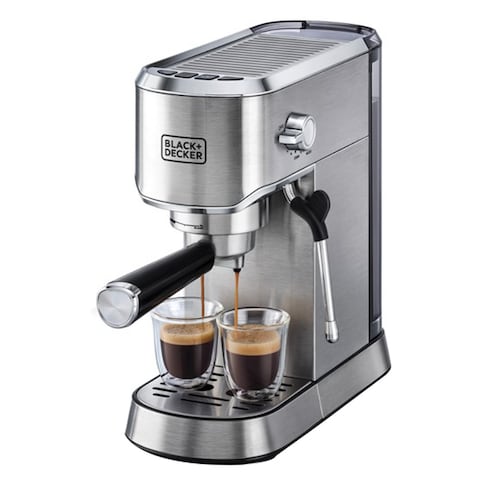 Black &amp; Decker Professional Espresso Coffee Machine ECM150-B5 Silver And Black 1450W