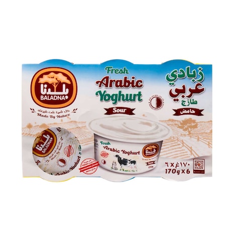 Baladna Fresh Arabic Yoghurt Full Fat  170gx6&#39;s