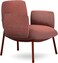 Navodesk Cloud Chair, Single Seater Sofa, Lounge &amp; Waiting Chair, Modern Fabric Armchair, Coral Red