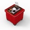 Eccentric Stool Cum End Table with Storage (Red)