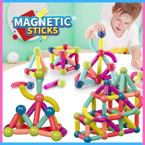 Generic Magnetic Toys Building Blocks, Magnets For Kids 3, 4, 5, 6 Year Old, Magnetic Balls And Magnet Rods Toy Building Set