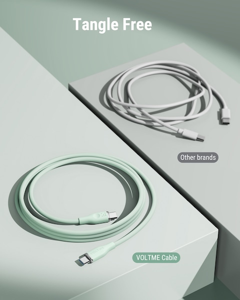 Voltme Powerlink Moss 100W PD 5A Fast USB C Cable, Liquid Silicon Type C Fast 480mbps Data Transfer Cable for iPhone 15 Pro Max, MacBook Pro/Air, iPad Pro/Air Samsung S24/S23 Ultra etc 1M &ndash; Green