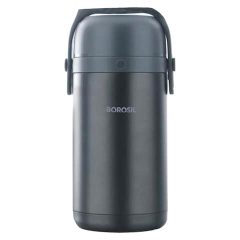 Borosil Hot-N-Fresh 3 Layer Stainless Steel Insulated Lunch Box Grey 350ml+420ml