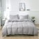 LUNA HOME Premium collection Queen/Double size 6 pieces Bedding Set without filler, Plain Light Gray Color