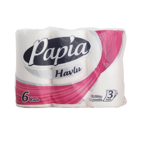 Papia Kitchen Towel  3 Ply, 6 Rolls