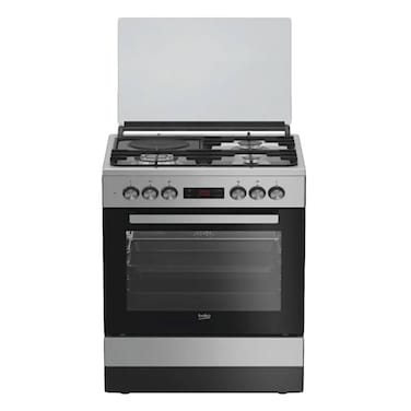 Beko Fsm63330Dxdsl 2 Gas 1 Wok  1 Electric Cooker Silverblack