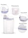 10-Piece Airtight Rice, Bean, Cereal Storage Container Bin With Measuring Cup Set Clear 2500ml