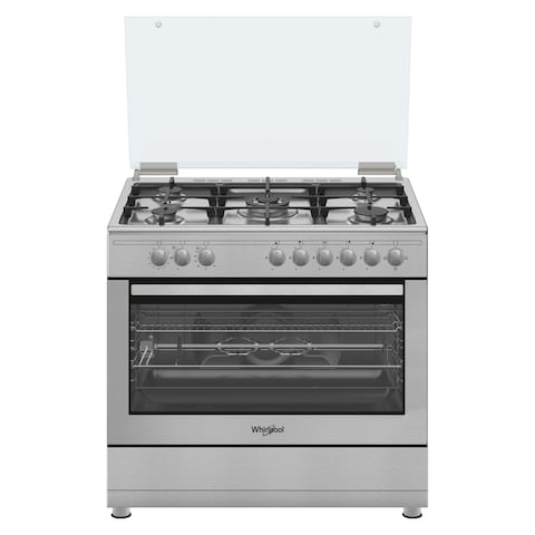 Whirlpool 5 Burners Gas Cooker WM9GC1KCX Silver 90x60cm