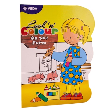 Veda 03CHB3002 Look &#39;N&#39; Color Book In The Farm