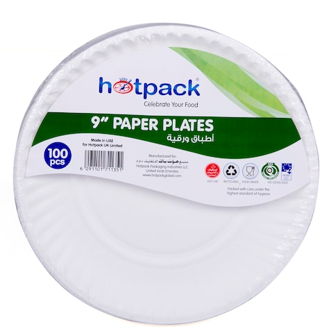 Hotpack - Light Paper Plate 9 Inch - 100Pcs