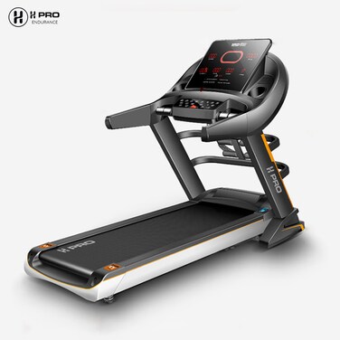 H PRO HM-801 Portable Automatic Treadmill With Power Incline, 6 HP Peak Foldable Motorized Walking &amp; Running Machine For Home Use, 12 Pre-Set Programs, Charcoal/Black