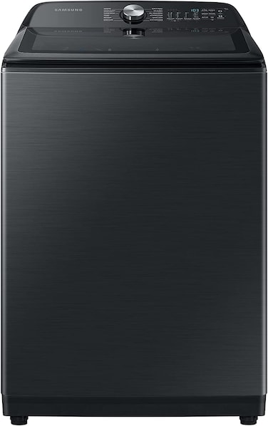 سامسونج غسالة تحميل علوي سعة 21 كغم، لوحة تحكم خلفية، تكنولوجيا DIT، تقنية بابل ستورم، WA21A8376GV/YL، أسود ضمان لمدة عامين (غير شامل التركيب)