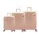 Track Deluxe 4 Wheel Luggage Hard Trolley Set Light Pink 3 PCS