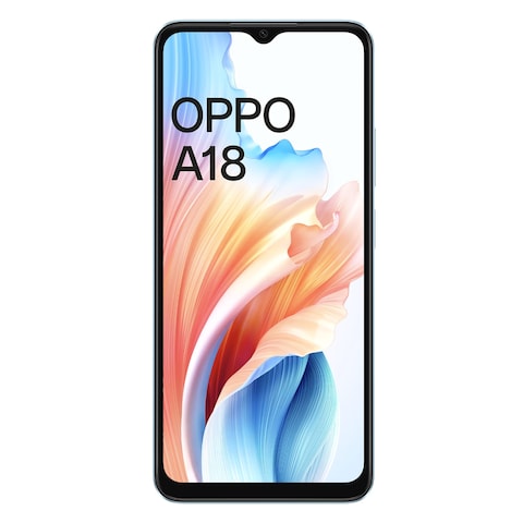 Oppo A18 4GB RAM 128GB ROM 4G Dual SIM Smartphone 6.56 Inch Glowing Blue