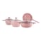 Avci Home Maker Farah Ceramic Coating Cookware Set Pink 7 PCS