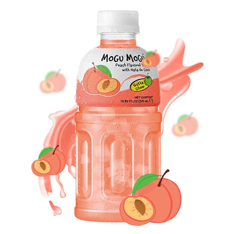 Mogu Mogu Peach Flavoured Drink With Nata De Coco 320ml