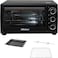 Nobel 18 Litres Electric Oven With 3 Knob Control And 60 Minutes Timer With Bell, 100 - 250 Degrees Temperature Control &amp; Stainless Steel Handle, Heat Resistant Tempered Glass NEO20 Black
