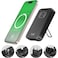 Budi 30W Dual USB-C PD and USB QC Magsafe Wireless Charger Global Travel Charger - Black