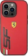 CG Mobile Ferrari PU Leather Case With Printed Big SF Logo Compatible With iPhone 14 Pro (Red)