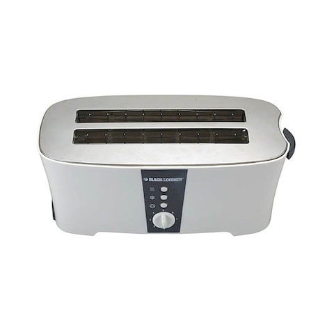 Black + Decker Cool Touch Toaster 4 Slices 1350 Watt - White - ET124