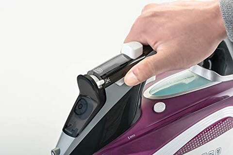 Black &amp; Decker 2800W Digital Pre-Programmed Steam Iron, Anodized Sole Plate With Eco Mode, Multicolour - X2250-B5, 2 Years Warranty