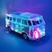 Old Retro Camper Van Style Bluetooth Speaker, Compact FM Radio, Portable Audio, Rechargeable, Music Streaming MP3 (USB/SD), Colour-changing LED Lights, Vintage Novelty Gift D&eacute;cor (Black)