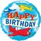 Qualatex Happy Birthday Airplanes Foil Balloon- 18-Inch Size