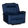 In House Velvet Rocking &amp; Rotating Recliner Chair - Dark Blue - AB05