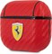 CG Mobile Ferrari PC PU Carbon Yellow Shield Metal Logo Case Compatible With Airpods 3, 360 Full Protection Cover Suitable For Wireless Charger Officially Licensed (Red)