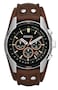 Fossil Men's Coachman Quartz Stainless Steel and Leather Casual Cuff Watch  CH2891