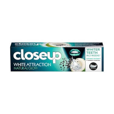 Close Up Toothpaste White Attraction Natural Glow With Coconut Extract &amp; Bamboo Charcoal 75ml