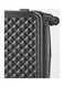 Partner 3-Piece Textured Checkered Luggage Trolley Set, Black