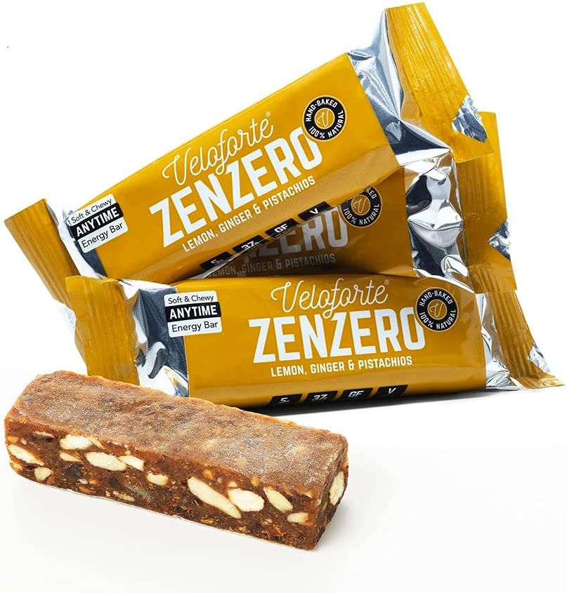 Veloforte Zenzero Energy Bar - Lemon, Ginger and Pistachios  - 9 count x 62g