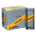 Buy Schweppes Soda Water Carbonated Drink Can 250ml Pack of 6 in UAE