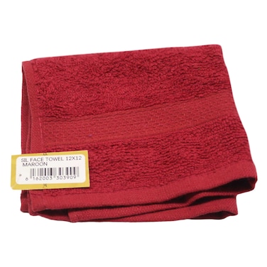 Sil Face Towel 12X12 Maroon