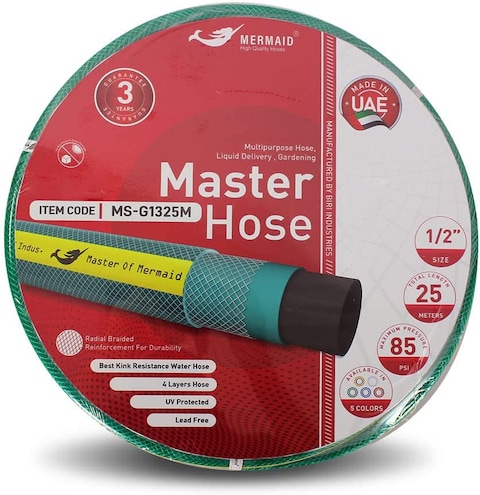 Garden Water Hose Reinforced 1/2 Inch 25 Meters - Green