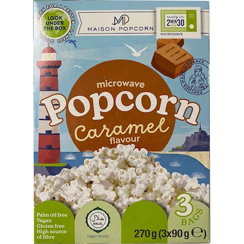 Buy Maison Caramel Microwave Popcorn 270g in Kuwait