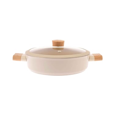 AVCI صانع المنزل كسرولة منخفضة من السيراميك والكريستال السويسري مقاس 26 سم