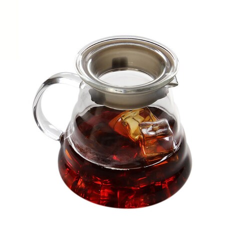 liying 2pces glass coffee drip filter pot clear set 700ml