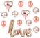 Party Time 13pcs Rose Gold Romantic Love Foil Balloon Set Heart Confetti Balloons for Occasions, Party Supplies - Wedding Engagement Bridal Shower Valentines Day Balloon Decoration
