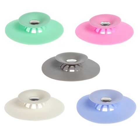 Generic 5 Pieces Silicone Tub Stopper Strainer Sink Draining Hair Catcher For Kitchen Bathroom Multicolour 15.00*6.00*15.00cm